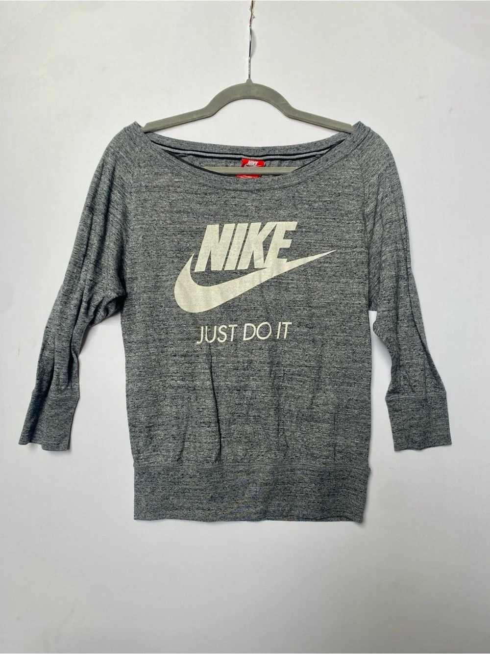 Nike Gray Heather Crewneck with White Swoosh XS